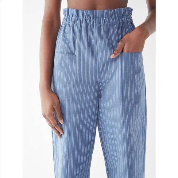 striped paperbag trousers